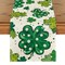 Watercolor Shamrock St. Patrick's Day Table Runner, Seasonal Spring Holiday Kitchen Dining Table Decoration for Indoor Outdoor Home Party Decor 13 x 72 Inch